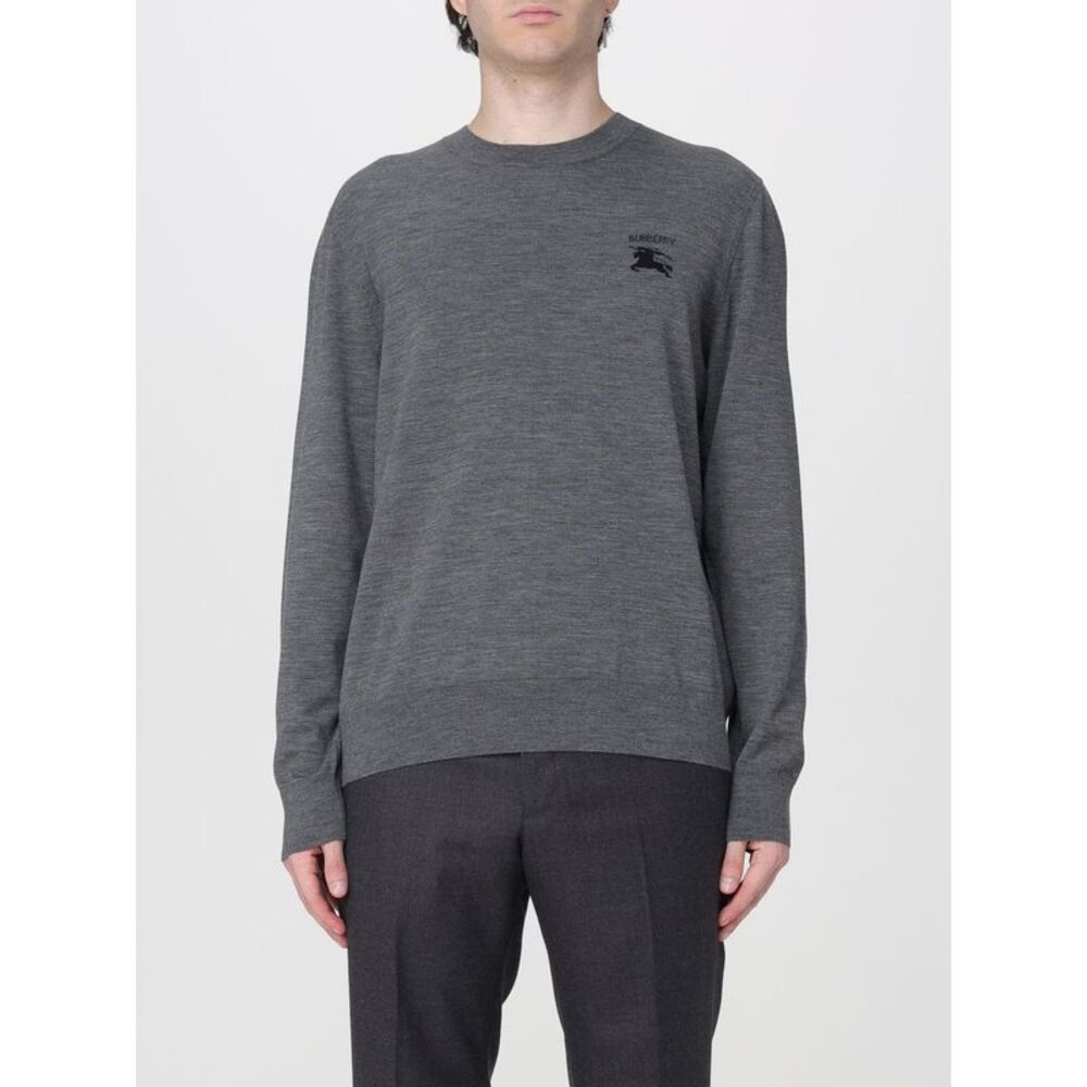Burberry Men Burberry Crewneck Sweater In Pure Wool With Embroidered Ekd Logo